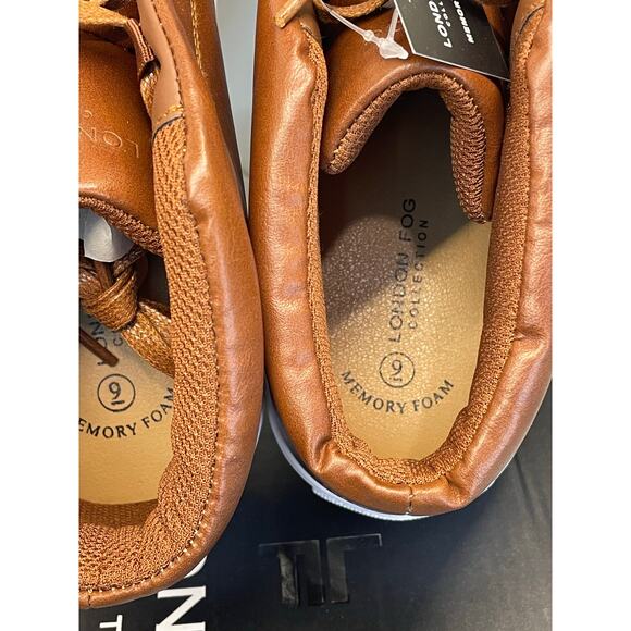 London Fog LFM-Dorance Cognac Brown Memory Foam Sneakers 9M New w/Box - Picture 6 of 11